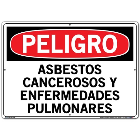 Vestil Aluminum Composite Sign, 14-1/2" Height, 20-1/2" Width, Aluminum Composite, Rectangle, Spanish SI-D-46-E-AC-130-S